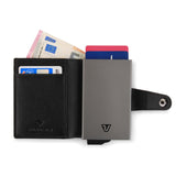Porta Tarjetas de Crédito con Monedero Roncato Piel – Negro