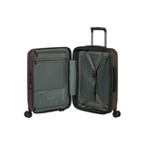 Maleta de cabina Samsonite 2Wander Matt Brown abierta – interior con panel de compresión